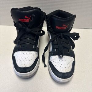 Tenis Puma Rebound Layup Suede Jr  Black and Grey Size 6